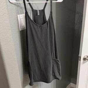 FP Movement by Free People Charcoal Black Mini Tank Dress